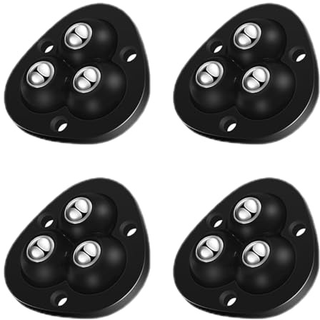 Holdes 4 Self-Adhesive Castors, Swivel Castors, 360 Degree Rotation Furniture Wheels with Stickers for Furniture Storage Box Shoe Shelves Bin