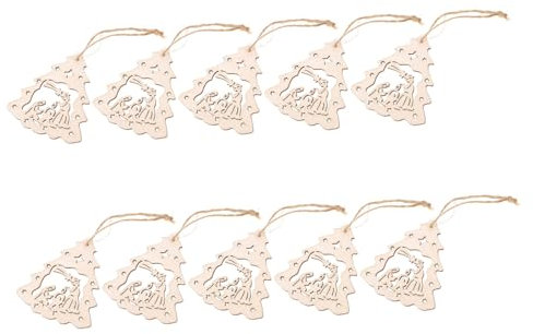 MAGICLULU 30 STK Weihnachtshandwerk Weihnachtsschmuck Räumung Weihnachtsanhänger Aus Holz Unfertige Holzverzierungen Hängend Hohles Handwerk Holzdekor Hölzern Bastelmaterial Kind Weihnachten