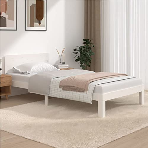 BaraSh Massivholzbett Betten Bettgestell Holz Bed Frame Möbel für das Schlafzimmer Holzbett Weiß Kiefer 100x200 cm - 810486