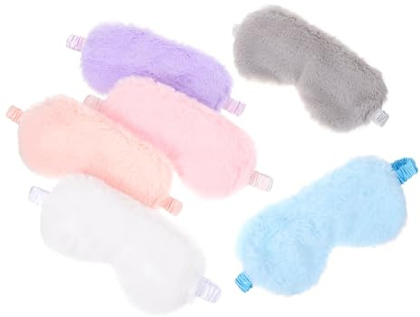 FOMIYES Lot De 6 Masques De Sommeil En Fausse Pour Les Yeux Idéal Pour Les Voyages La Maison Les Bandeaux Pour Femmes Et Hommes Bloquant La Lumière Idéal Pour Les Siestes