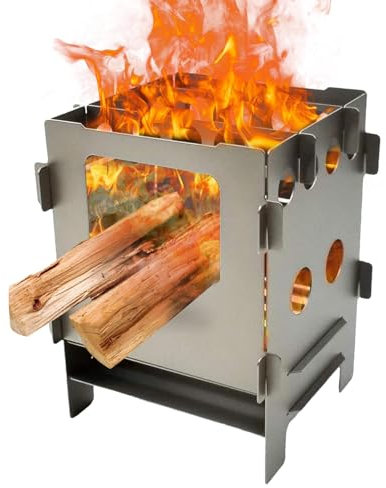 Klappbarer Lagerfeuergrill, tragbarer Campinggrill, Campingkocher mit Brenner, Outdoor Adventures Camping Grill, einfache und sichere Installation für effizientes Kochen