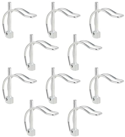 MIGUBIGU 10 Stück Klappsplint D Form Rohrklappsplinte Klappsplinte 6*45 mm | Rohrklappsplinte mit Rastverschluss, Rohrklappstecker Kohlenstoffstahl Verzinkt