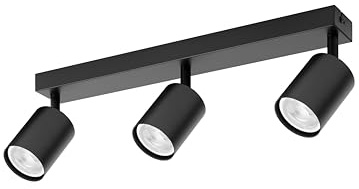 Zedelmaier Deckenstrahler LED Deckenlampe 3 Flammig GU10 Modern Spotbalken Deckenspot Schwenkbar für Wohnzimmer Schlafzimmer Arbeitszimmer ohne Leuchtmittel Schwarz