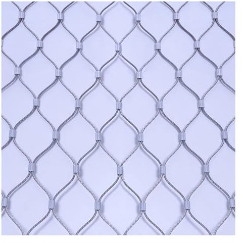 IBOWZ Drahtgitter,304 Edelstahl Drahtgeflecht Seilnetz aus Edelstahl 304, Maschenweite 10 cm, Maschendrahtzaun, Flexibles Gartennetz aus Metall, für Fußballfelder, Gärten, Bauernhöfe und Weiden