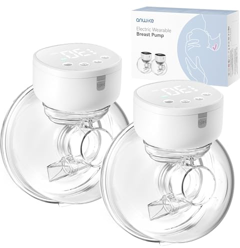ANWIKE MY-376 Milchpumpe Elektrisch Doppelt Ultra-Leicht 230g - Schmerzfreie Handsfree Milchpumpe für Fahren und Reisen, Leise 40dB, 4 Modi 9 Stufen, Freihändig Elektrische,Weiß