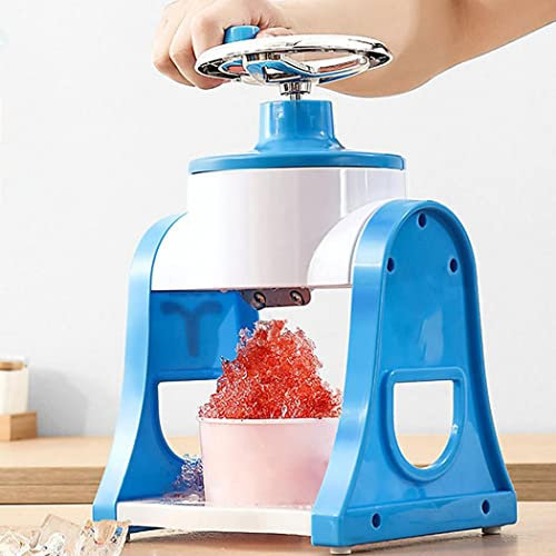 Broyeur à Glace Manuel pour Enfants, Mini Hachoir à manivelle Portable, broyeur à copeaux ménager, broyeur à cônes de Neige, granités, Smoothies, Boissons glacées, Outil de Cuisine, Bleu (Bleu)