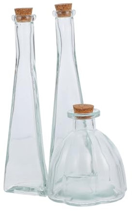 SOIMISS 3pezzi Contenitori in Vetro Con Tappo Sughero Per Cerimonia Della Sabbia Bottiglie Decorative in Vetro Per Matrimonio Bottiglie Per Campioni Sabbia