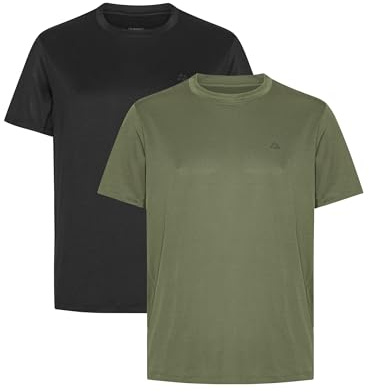 DANISH ENDURANCE Gym T-shirt, Tränings- & Sporttröja, Lätt, för Män Flerfärgad (1x Svart, 1x Oliv) 3XL