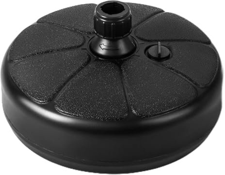GOPLUS Pied de parasol de Jardin Exterieur, Base Remplissable Ronde 9,5L Eau 15KG Sable, Support Φ 38 mm (37x19cm(Φ x H))