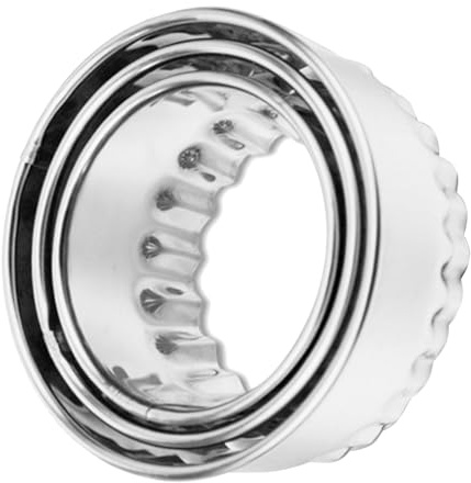 Garneck 3Er Set Edelstahl Knödelwickler Cutter Mit Wellenrand 3.23In Für Runde Knödel Kekse Scones Muffins Und Sandwiches Robuster Teigschneider Küchengerät Für Präzises Ausstechen