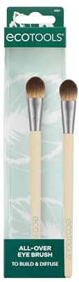 EcoTools All Over Eye Brush, Fluffy Eyeshadow Brush for Blending Lid & Crease Color, Soft Synthetic Bristles for Everyday Eye Makeup, Sustainable, Vegan & Cruelty-Free, 1 Count