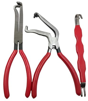 PAEFIU Steckverbinder Demontage Zange Set, Effiziente elektrische Trennzange, 60° Abgewinkelte & Gerade Zangen, für Fahrzeugstecker, Kabelklemmen, Zündkabel&Schlauchanschlüsse-für Enge Räume (3 Pcs)