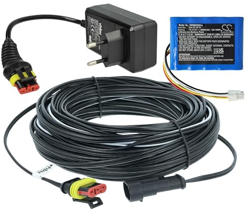 vhbw 1x Alimentation, 1x Batterie 2600 mAh, 1x Câble Basse Tension 20 m Remplacement pour Gardena 00057-98.251.01 pour Tondeuse à Gazon