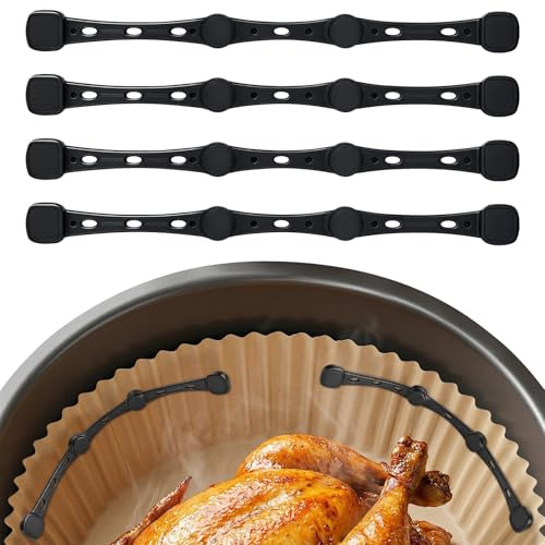 4 stycken magneter för Airfryer bakpapper, 17,5 cm, silikonmagneter, luftfrys, tillbehör, förhindrar bakpapper från att täcka mat, varmluftsfritös, tillbehör för ninja, philips, cosori