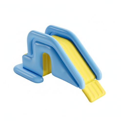 Scivolo Gonfiabile per Piscina, Scivolo per Piscina Azzurro con Pompa a Pedale - Facile Installazione e Stoccaggio Acqua Gonfiabile per Divertimento in Cortile Interno ed Esterno, Nuoto