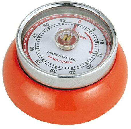 Zassenhaus Speed Küchentimer, Edelstahl, 7 cm, Orange | Retro-Look, lackiertes Metall, mechanischer Kurzzeitmesser, zeitlos, praktischer Magnet, kompakte Abmessungen