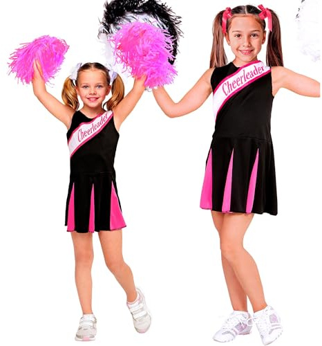 W WIDMANN MILANO Party Fashion - Cheerleader Kostüm Damen | Kleid im Show Girl und High School Tänzerin Look für Karneval und Mottoparty