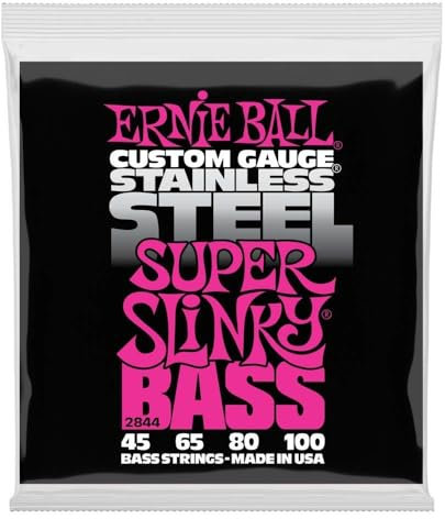 Ernie Ball Super Slinky E-Bass-Saiten, Edelstahlwicklung, Stärke 45–100