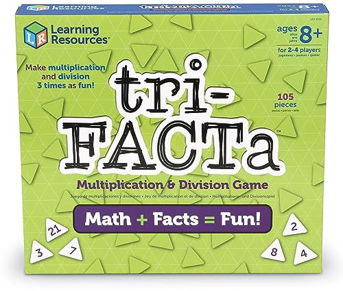 Learning Resources tri-FACTa Multiplikations- & Divisions-Spiel, ab 8 Jahren, Mathe Lernspiel für Gleichungen und Rechenfamilien, Fördert logisches Denken und Teamspiel