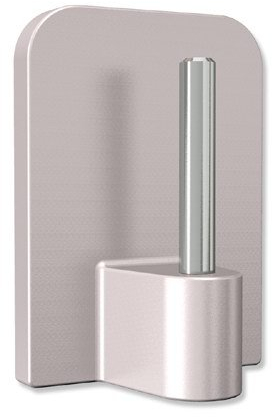 INTERDECO Klebehaken mit Metallstift, selbstklebend in Silbergrau für Vitragestangen (12 Stück)