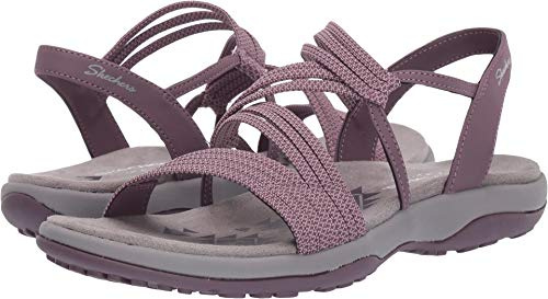 Skechers Reggae Slim - Skech Appeal, Sandali a Punta Aperta Donna, Viola Plum Gore Plum, 38 EU