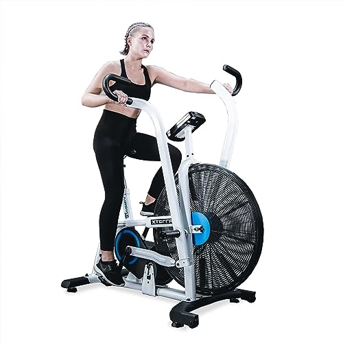 XTERRA Fitness AIR650 Air Bike Pro Heavy Duty Air Bike, Ergonomic Design, Adjustable Padded Seat, Unlimited Levels of Resistance, Dual Action Handlebars