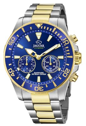 JAGUAR Hybrid Smartwatch Herren Edelstahl 316L - 20 ATM, Analog, Musiksteuerung, Schrittzähler, Anrufbenachrichtigungen - J889/1