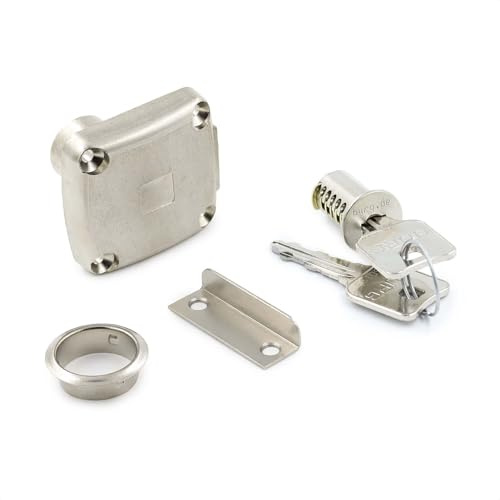 BURG Schubladenschloss-Set 25mm Dornmaß, 21mm Loch (Nockenschloss, Möbelschloss, Schrankschloss)