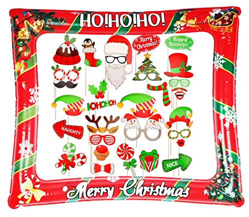 WeihnachtsPartyFotoautomatenRequisitenRahmen, WeihnachtsFotoautomatenRequisiten, aufblasbarer SelfieBilderrahmen für Weihnachtsdekoration, Urlaubsparty, aufblasbarer Bilderrahmen Requisite