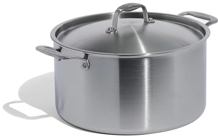Made In Cookware – 11,36 l Suppentopf aus Edelstahl mit Deckel – 5-lagige Edelstahlbeschichtung – Professionelles Kochgeschirr – Hergestellt in Italien – Induktionskompatibel