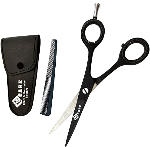 YSCARE Barba e baffi Forbici Forbici per capelli Premium da barbiere Forbici da parrucchiere da taglio per capelli extra affilate Acciaio inossidabile (5.5 inch)