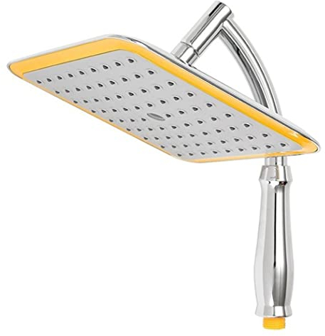 ABS cromado 9 '' cuadrado delgado giratorio lluvia cabezal de ducha montaje en pared brazo extensión ahorro agua lluvia rociador ducha