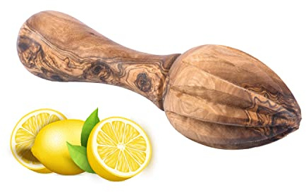 Zitronenpresse aus Olivenholz - Zitruspresse für frischen Saft - Zitruspresse, Limettenpresse, Orangenpresse aus Handarbeit