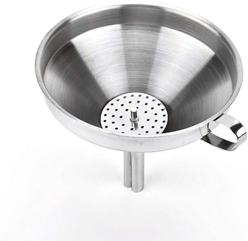 VIKIMO Edelstahl-Trichter, Mehrzweck-Küchentrichter-Set, mit feinmaschigem Sieb, herausnehmbares Lebensmittelfiltersieb, Marmeladen-Sieb-Set für die Übertragung von flüssigen Zutaten, Wein, Likör,
