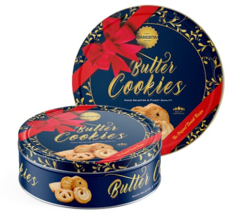 Danesita Butter Cookies Biscotti Danesi Originali al Burro Selezionati a Mano in Elegante Latta 454g