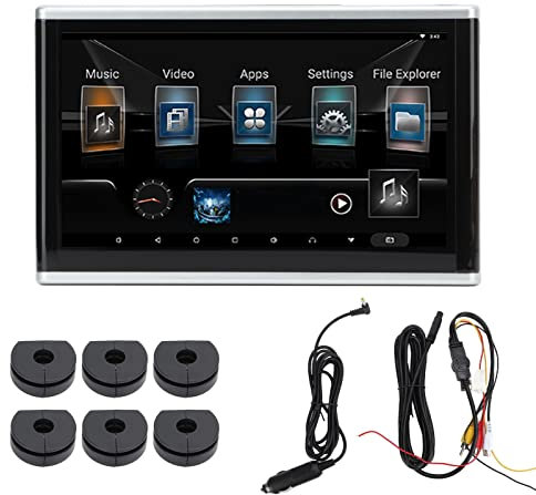 Schermo Multimediale per Auto con Lettore DVD Poggiatesta per Collegare Cellulari Smartphone Tablet e Dispositivi Intelligenti Riproduci Video Musica e Giochi