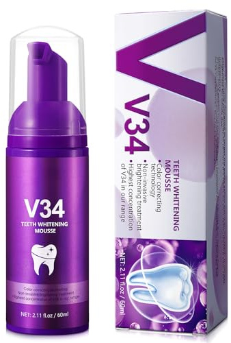 Zahnaufhellung Lila, ZäHne Aufhellen Purple, Zahnaufhellung, Teeth Whitening, Whitening Mousse Toothpaste FöRdert Eine NatüRliche Zahnaufhellung&Frischer Atem