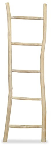Badzubehör-Handtuchleiter mit 5 Sprossen Teak 45x150cm Natur-Home & Garden