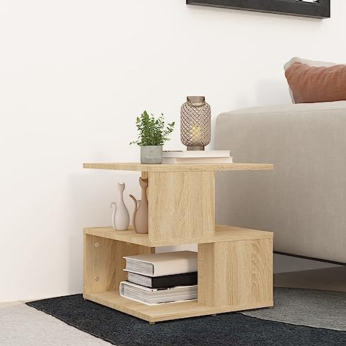 CKioict Moderner Konsolentisch Sofa Tisch Telefontisch Beistelltisch Sonoma-Eiche 40x40x40 cm Holzwerkstofffür Flur, Eingang, Wohnzimmer, Schlafzimmer