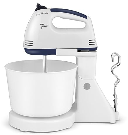 Impastatrice per Torte, planetaria, Frusta, 7 velocità, 100 W, Testa inclinabile, impastatrice elettrica da Cucina, con Gancio per impastare e Frusta