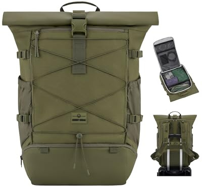 Johnny Urban Reiserucksack Damen & Herren - Allen Travel L - 37L Rolltop Rucksack Groß Handgepäck - Idealer Backpack für Reisen Ausflüge Trips - Wasserabweisend
