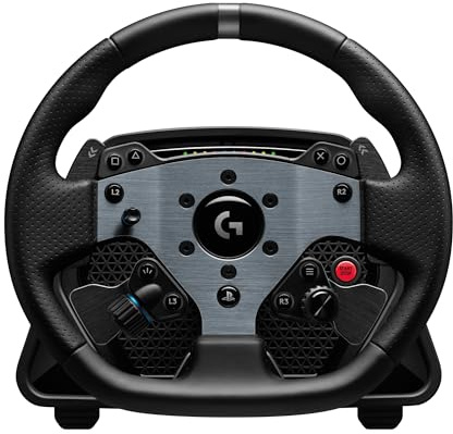 Logitech G PRO Racing Wheel, Simulated Steering Wheel, Direct Drive 11 Nm Force, TRUEFORCE Feedback, Magnetic Gear Shift Paddles, Dual Clutch, OLED Display, Quick Release, PC - Black