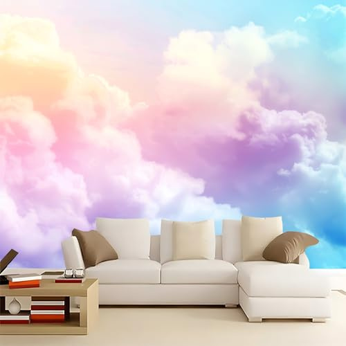 Fototapete VerträUmte Wolken Bunt 400x280 cm 3D-Effekt Vlies Hochwertige Wanddekoration ideal für Wohnzimmer und Schlafzimmer, Urlaubsfeeling für jeden Tag