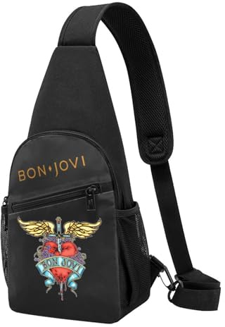 Stepgrais Jovi Rockband Schultertasche Taktischer Rucksack Rockband Outdoor Umhängetasche Satchel Brusttaschen zum Klettern Camping Radfahren Wandern