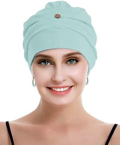 osvyo Baumwoll Chemo Kopfbedeckung für Damen mit Krebs und Haarausfall, Mütze aus Baumwolle, Leichte Kopfbedeckung, Versiegelte Verpackung
