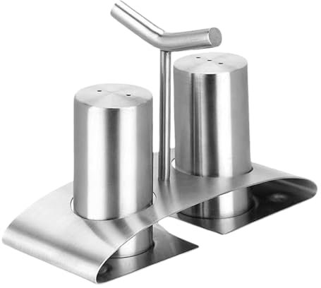 Coctelera de sal y pimienta de metal - Juego de botellas de pimienta, condimento para tarros de especias de cocina | Botella de condimento de acero inoxidable 304 Pimienta Mesa occidental, botellas de