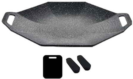 Grill Stovetop - Poêle à gril en pierre médicale, gril résistant à la chaleur, poêle à gril antiadhésive | Gril de cuisinière électrique, gril Portable suspendu, poêle à nettoyage facile avec Port de