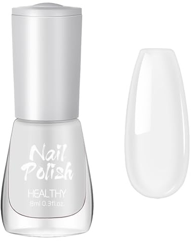 2 in 1 Clear Nail Polish - Transparent Nail Varnish - Glossy Water-Based Top Coat - Long Lasting & Quick Dry Coloured Base Nail Varnish - Chip Resistant No Need UV DIY Manicure Nail Art