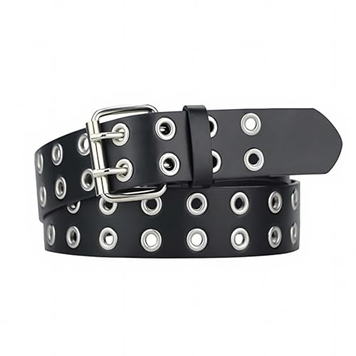 PANYI Cintura Con Rivetti da Donna Cintura Con Rivetti da 110 Cm Cintura Con a Doppio Foro Cintura Punk Rock Donna Può Essere Abbinata a Vari Abiti e Jeans