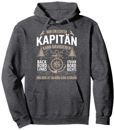 Lustig Kapitän Navigation Geschenk Motorboot Segeln Kapitän Pullover Hoodie